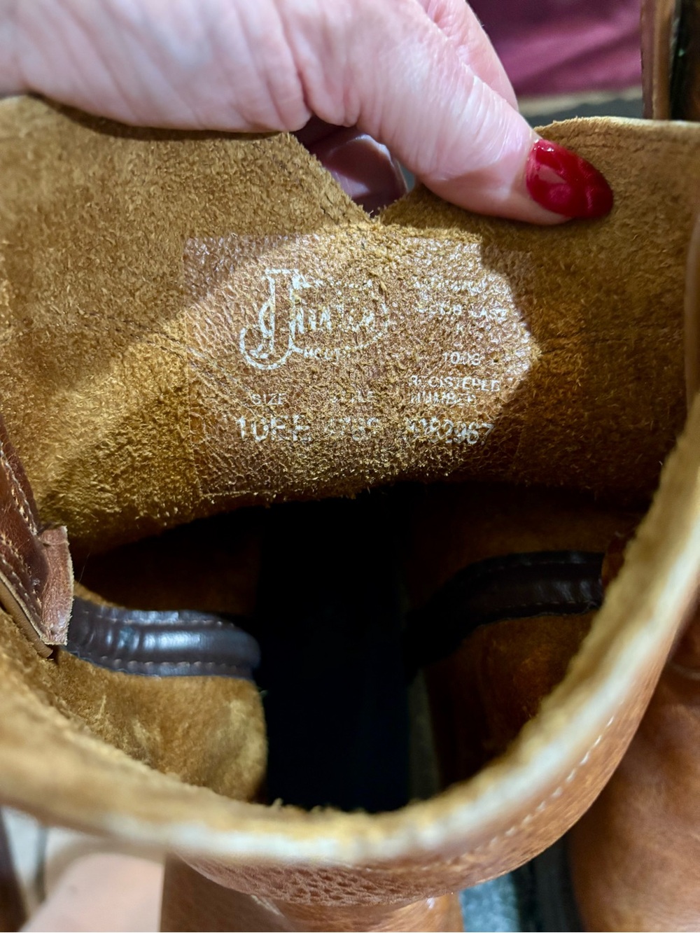 Justin Boots Brown Leather Pull-On Western Boots - Picture 4 of 6